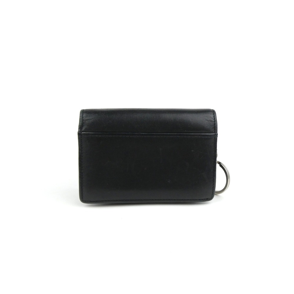 Coach Black Leather Small Bifold Card Wallet w/ Keychain - Picture 6 of 13